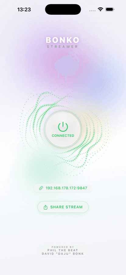 BONKO Streamer iOS app
